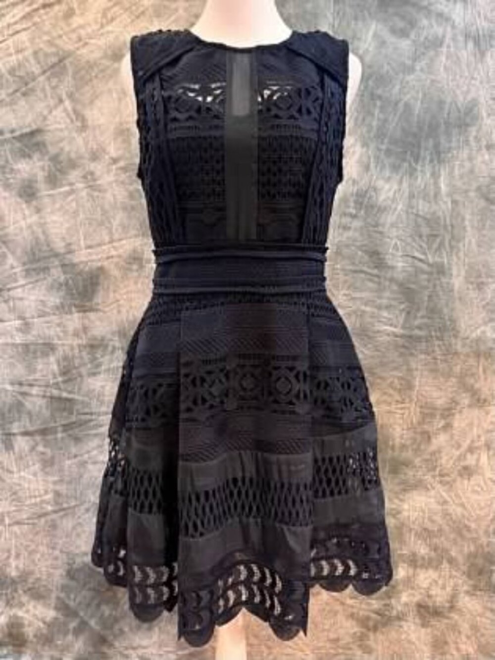 Adelyn Rae Felicity Lace Fit-and-Flare Dress - Medium